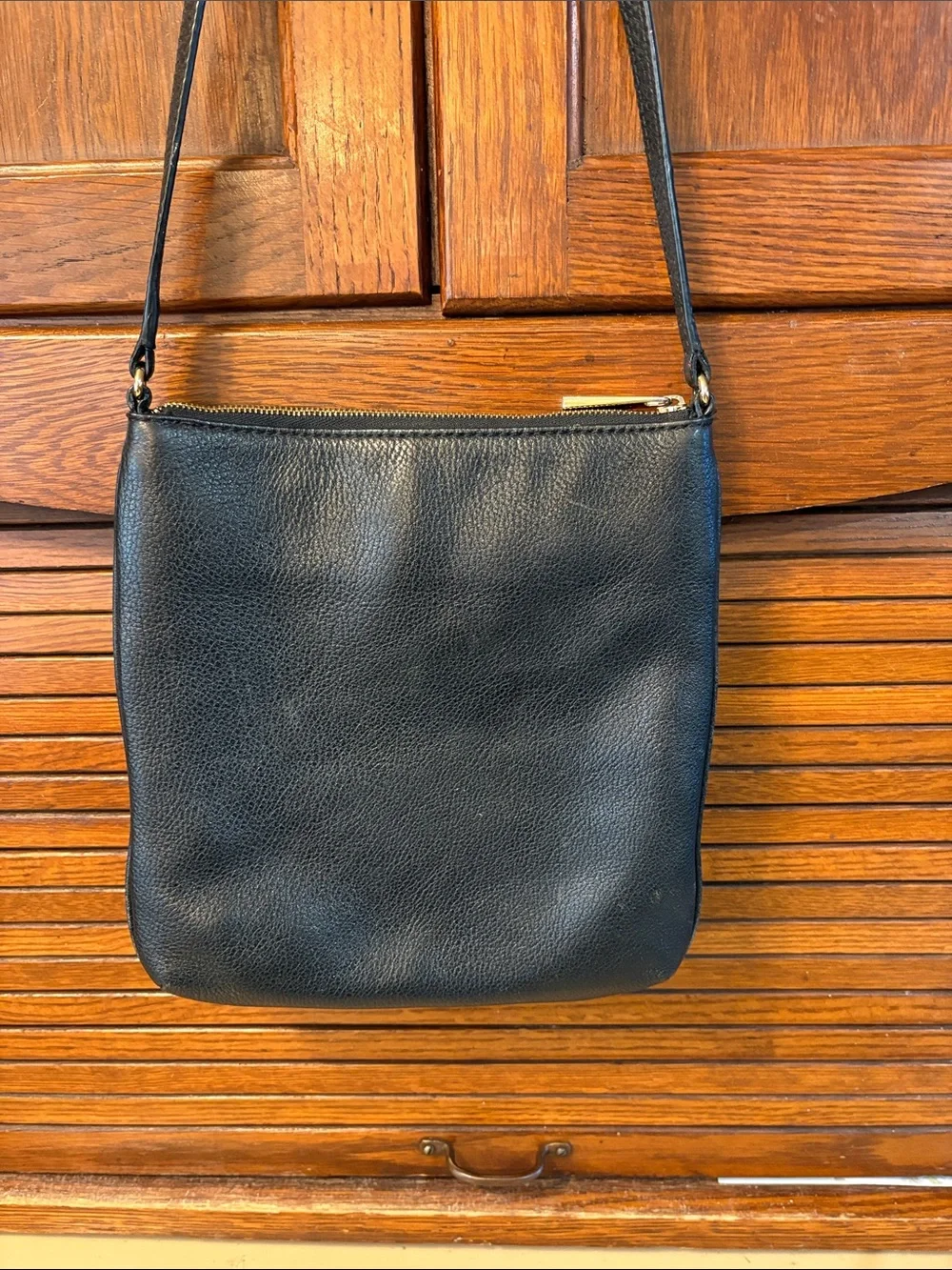 Michael Kors Black Pebbled Leather Crossbody with Gold Hardware